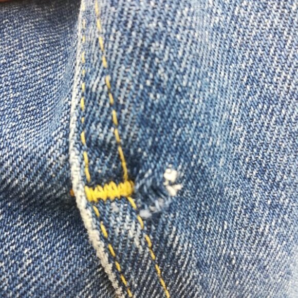 Vintage 90s Lee Denim Knee Length Jean Skirt Size 13 Cotton Slit Western Classic - Picture 13 of 13